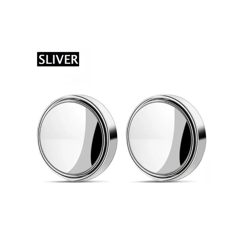 kulatá zrcátka - 2 ks, stříbrné