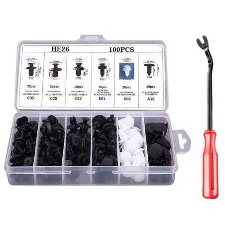 sada upevňovacích autoklipů - 100 ks