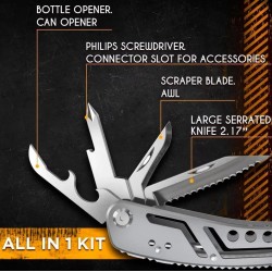 Multitool s bity a pouzdrem - stříbrný