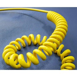 USB 4v1, rychlonabíjecí kabel - žlutý, kroucený